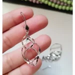 گوشواره نقره آویز زنانه عیار 925 روکش طلا سفید BSJ silver وزن 3.53 گرم - تصویر 2