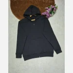 سویشرت جلو زیپ دار دورس تو کرکی مشکی فری سایز - تصویر 5