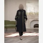 مانتو گلدوزی شده مدل رویسا پارچه شانتون اسلپ قد 109 سانت - تصویر 11