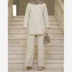 ست مانتو و شلوار زنانه مدل تارا جنس شانتون درجه یک - تصویر 2