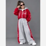 ست سه تکه اسپرت دخترانه سویشرت و شلوار و تیشرت سایز 45 تا 65 - تصویر 2