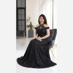 ماکسی دانتل چمنی ارغوان مشکی کاپدار و استردار سایزبندی - تصویر 4