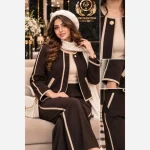 ست سویشرت و شلوار زنانه جنس سوپر مازراتی گرم بالا رنگ بندی مشکی قهوه ای سرمه ای فری سایز 38 تا 46 - تصویر 5