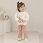 دورس و شلوار کبریتی نوزادی طرح آهو وارداتی - تصویر 2