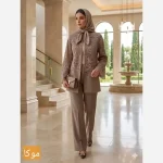 کت شلوار زنانه مدل فروغ کرپ هرمس و گیپور درجه یک سایز بزرگ - تصویر 6
