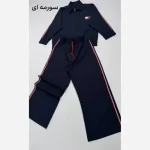 ست سویشرت شلوار زنانه مدل Tommy جنس دبل مازراتی رنگ مشکی سورمه ای موکا فری سایز - تصویر 4