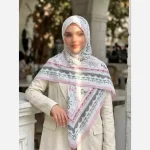 روسری طرحدار پینترستی سوپرنخ قواره 140 کیفیت تضمینی - تصویر 2