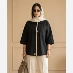 شومیز زنانه لینن مدل لارا سایز 36 تا 50 - تصویر 6