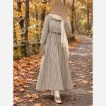 کفتان پیردوپل پشمی پاییزه و زمستانه فری سایز کمربنددار - تصویر 2