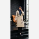 مانتو زنانه شانتون گلدوزی شده مدل نیاز قد 105 سانت - تصویر 6