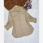 مانتو کتان بغل دکمه ژینا کتان کش اعلا فری سایز - تصویر 8
