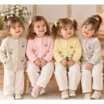 بلوز گپ جلوباز گل برجسته دخترانه ژاکت بافت بچگانه سایز 6 ماه تا 3 سال - تصویر 10