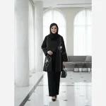 مانتو زنانه کرپ مازراتی تیکه دوزی مدل میرا قد 80 - تصویر 2