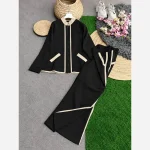 ست سویشرت و شلوار زنانه جنس سوپر مازراتی گرم بالا رنگ بندی مشکی قهوه ای سرمه ای فری سایز 38 تا 46 - تصویر 3