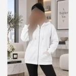 سویشرت جلو زیپ دورس داخل کرکی کلاه دار سایز فری - تصویر 2