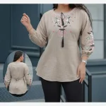 تونیک چاپی رنگی آرامش جنس شانتون درجه یک فری سایز - تصویر 2