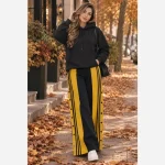 شلوار بگ کتان زارا بغل دکمه سه خط قد 105 - تصویر 5