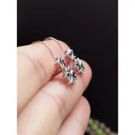 گوشواره نقره زنانه آویز عیار 925 با روکش طلا سفید طرح خاص - تصویر 8