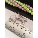 گوشواره نقره آویز عیار 925 طرح گل با روکش طلا سفید - تصویر 6