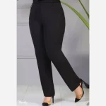 شلوار راسته اداری مازراتی زنانه قد 90 تا 95 رنگ مشکی و کرم - تصویر 3