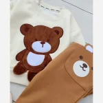 ست دورس و شلوار بچگانه طرح خرسی اسپرت وارداتی پاییزه - تصویر 7