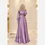 ماکسی مجلسی زنانه حدیث پولکی جنس ساتن کش - تصویر 15