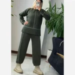 ست بافت زنانه خطی مهرو جنس بافت اعلا گرم بالا سایز 38 تا 48 - تصویر 4