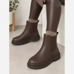 بوت بغل کش جدید دو رنگ مشکی و قهوه ای سایز 37 تا 40 - تصویر 3