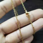 زنجیر استیل زنانه مشابه طلا طول 45 سانتیمتر رنگ ثابت و ضد حساسیت - تصویر 2
