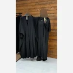 مانتو عبایی جواهر کرپ الیزه مشکی فری سایز مجلسی - تصویر 5