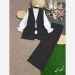 ست چهارتیکه زنانه مدل ملنا جنس بزیاق ریزشی اعلا رنگ مشکی سرمه ای قهوه ای سوخته سایز فری - تصویر 6