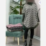 پانچ بافت طرح برگی پالتو آستین کشبافت فری سایز - تصویر 5