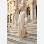 پیراهن مدل ریما جنس شانتون ژاکارد خرجکار آیوا سایز آزاد 38 تا 58 قد 130 - تصویر 2