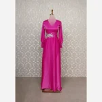 ماکسی مجلسی زنانه حدیث پولکی جنس ساتن کش - تصویر 6