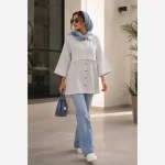تونیک زنانه لینن مدل پری سایز 38 تا 48 - تصویر 8