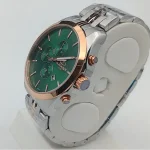 ساعت مردانه الگانس استیل رزگلد صفحه سبز موتور میوتا ژاپن کرنوگراف تقویمدار - تصویر 2