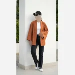 مانتو جلو باز کرپ اعلا قد 78 دور سینه 120 کیفیت تضمینی گرم بالا - تصویر 2