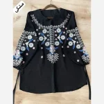 تونیک چاپی رنگی آرامش جنس شانتون درجه یک فری سایز - تصویر 10
