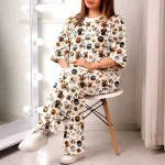 ست تیشرت شلوار راحتی سه بعدی قواره بزرگ پنبه گیاهی - تصویر 12