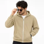 سویشرت کلاه دار مردانه پنبه ای زیپ دار ساده لیما