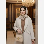 مانتو زنانه کتی مزونی مدل آبان کرپ مازراتی خرجکار کریستالی - تصویر 2