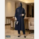 مانتو گلدوزی شده مدل رویسا پارچه شانتون اسلپ قد 109 سانت - تصویر 16