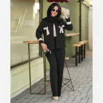 کت شلوار زنانه مجلسی پارچه مازراتی دبل سایز بزرگ و معمولی مدل پاپیون - تصویر 5