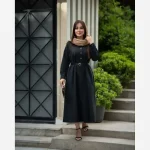 پیراهن زنانه مدل سولین جنس لینن سایز 38 تا 50 قد 125