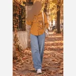 شومیز گلدوزی پاییزه جنس لینن پاییزه مناسب سایز 38 تا 46 - تصویر 8