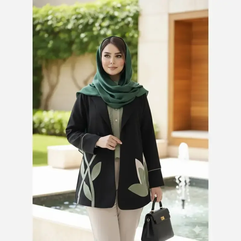 a0a217fb-5860-4345-81d9-a1342edb87fc مانتو زنانه کتی کرپ مازراتی مدل آسو سایز 38 تا 54 - تصویر 1