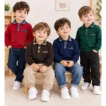 بلوز گپ یقه چهارخونه پسرانه بافت مجلسی سایز 2 تا 4 سال - تصویر 8
