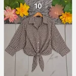 شومیز گره ای جنس الیزه درجه یک مناسب سایز 38 تا 50 - تصویر 4