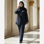 کت شلوار زنانه مدل فروغ کرپ هرمس و گیپور درجه یک سایز بزرگ - تصویر 7