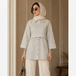 تونیک زنانه لینن مدل پری سایز 38 تا 48 - تصویر 13